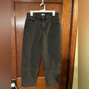 Brown Denim Barrel Jeans